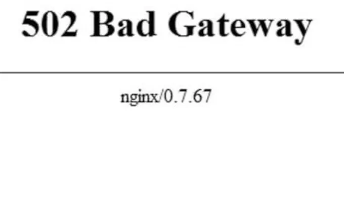 bad gateway error 502