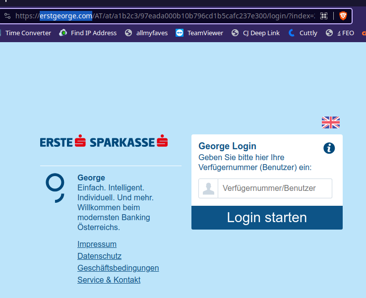 Doorway phishing page thats steal Bank User's login data