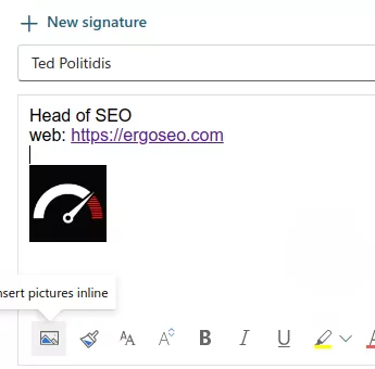 add outlook signature