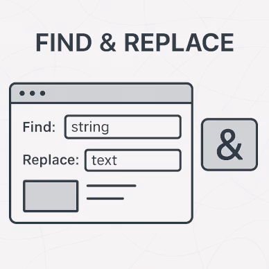 Find & replace text tool — paste your text, and copy the output or download it with just one click.