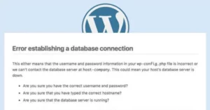 database connection error