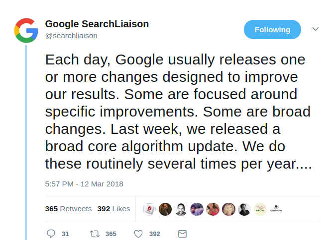 Broad Core Algorithm Update