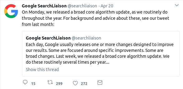 Google Update April 2018