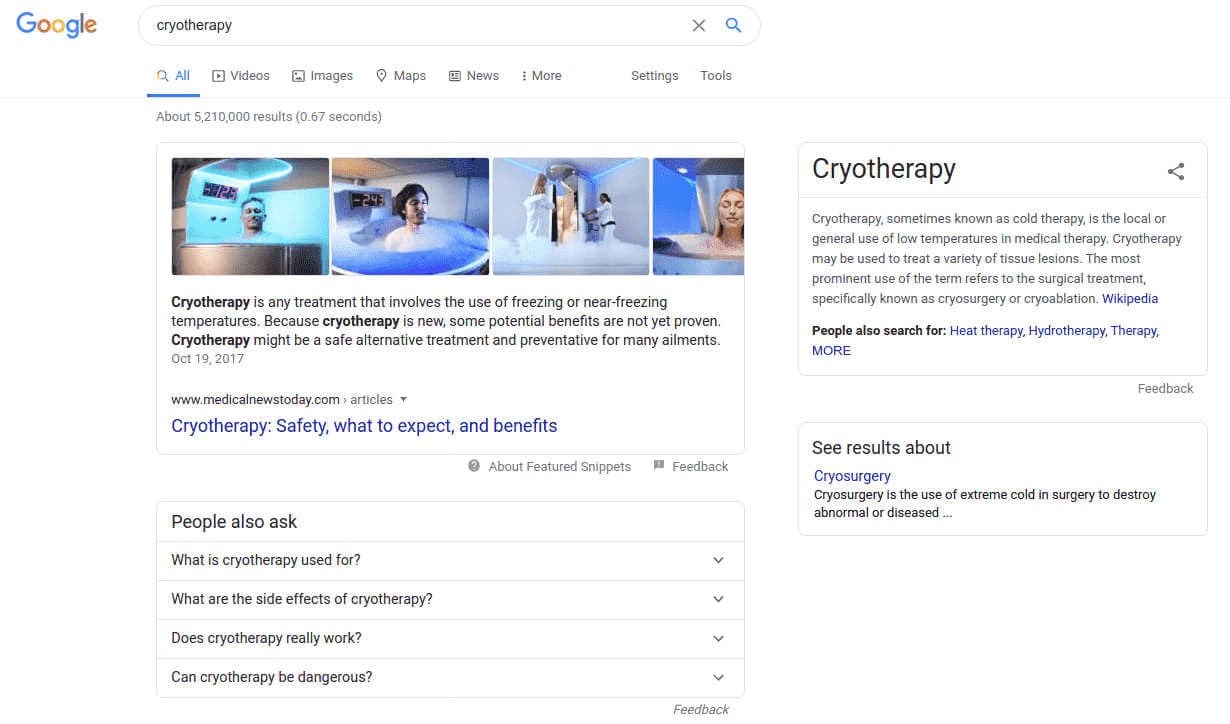 Cryotherapy SEO