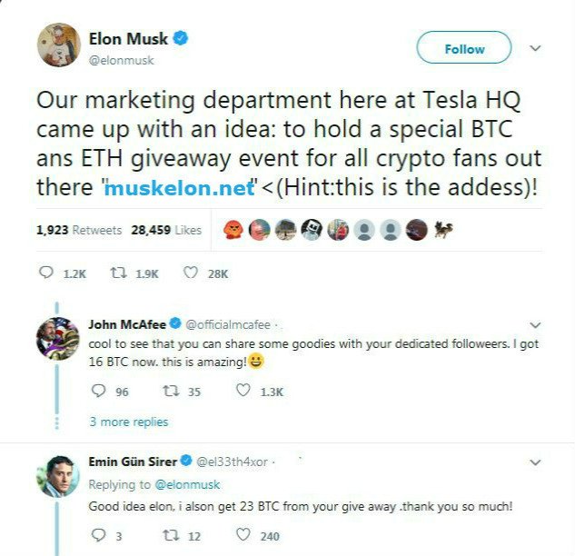 Elon Musk BTC scam